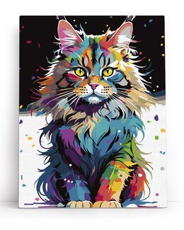 Paint By Numbers Fargerik katt - Varvikas