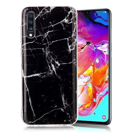 Marble Samsung Galaxy A70 kuoret - Musta marmori