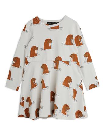 Walrus Aop Ls Dress Grey Mini Rodini