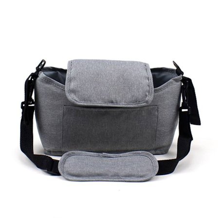 (Harmaa, 30X17X12cm) Vauvan rattaiden laukku, suuri kapasiteetti rattaiden säilytystila