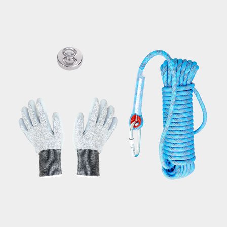 Magnet fishing kit NOCK Skattjakt Premium, single-sided neodymium magnet (Ø60 mm / lifting capacity 150 kg) + thread locker, 5 ml + 16-braided rope (