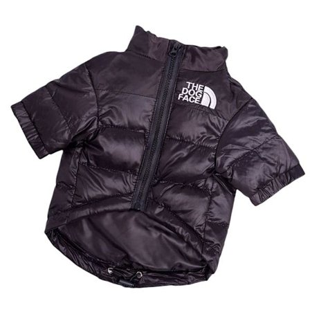 The Dogs Face Puffer Frakke Tyk Varm Udendørs Kæledyrstøj Vinter Vindtæt Mode Kæledyrskostume Til Små Mellemstore Store Hunde Sort 2XL