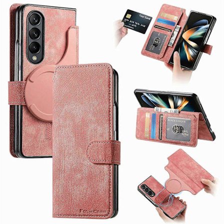 CASENEO Til Samsung Galaxy Z Fold3 5G Læderetui 2-i-1 Magnetisk Aftageligt Pung Telefoncover - G
