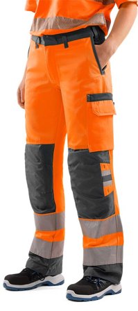 Arbetsbyxor Fristads Dam Varselbyxa Green 2642 GPLU klass 2, dam, Varsel Orange/Grå Arbetskläder