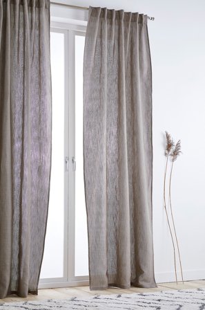 Jotex - Gardin Linmiks 2-pakke Brun - ELISA - Kjøp Lingardiner hos Jotex