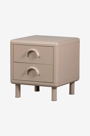 WOOOD - Rune Kommode/natbord 2 skuffer - Beige - Sengeborde - Fra Homeroom