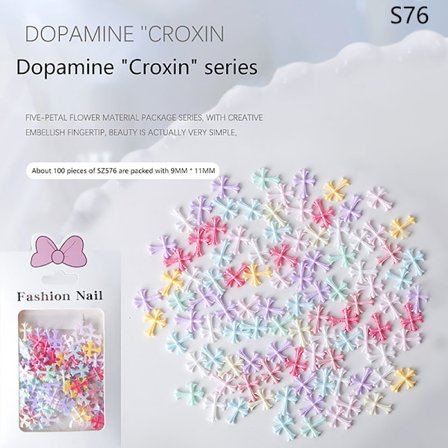 100 kpl/pussi sekoitettu värikäs Cross Nail Art Decorations Resin Mani