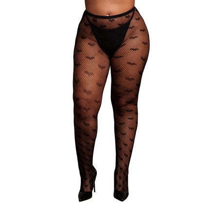 Shots: Heart Patterned Tights - Plus Size - Black - Erotik Vuxen: Plus size