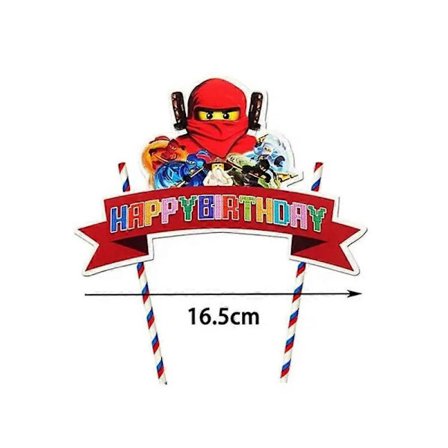Födelsedags Ninja Tema Festtillbehör Servis Tallrikar Muggar Servetter Bordsduk Dekorationer Banner Ballonger För Pojkar