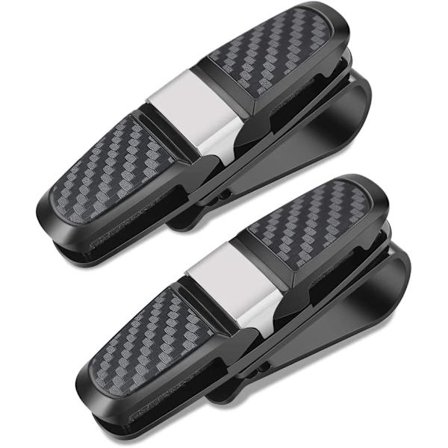 Brillerholder for solskjerm i bil, 2-pakke solbrilleholderklips