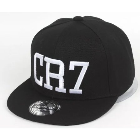 Barnfotbollstjärnan Ronaldo CR7 Broderad Barnkeps Hatt Ben Pojkar Flickor Sport Snapback Hip-hop Kepsar Gorras Svart
