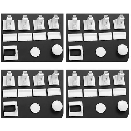 Baby Antimagnetisk barnsäkerhetsspärr för skåp, skåp, låddörrar 16 lås 4 knoppar