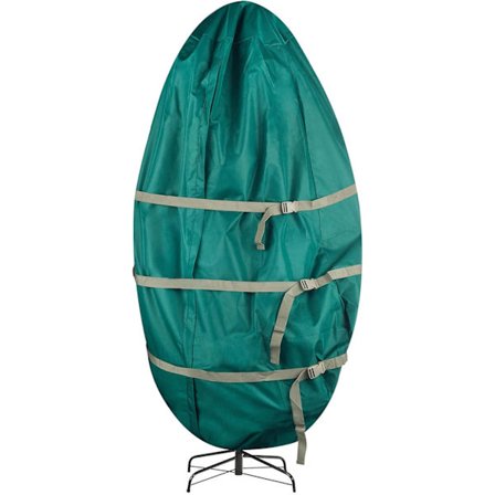 Opbevaringspose til stående juletræ - Lærredsbetræk til 7,5-fods kunstige træer, oppustelige ting og julepynt fra Elf Stor (Grøn)