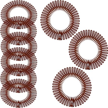 Dam peruk kam insats kam plast rund tandad elastisk hårband (brun) 9 st