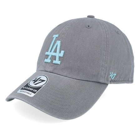 47 Brand - Gris unconstructed Gorra - Los Angeles Dodgers Clean Up Dark Grey Dad Cap @ Hatstore