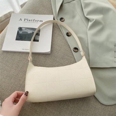 PU-nahkalaukku Retro Nahkainen Olkalaukku VALKOINEN