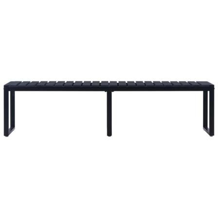 Vidaxl Trädgårdsbänk 180 Cm Ps-skiva Svart Svart