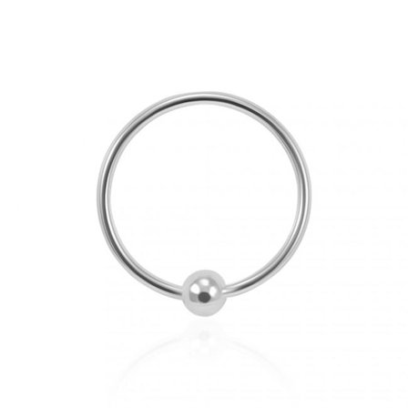 8 mm. Piercing ring i 925 Sterling Silver med kula