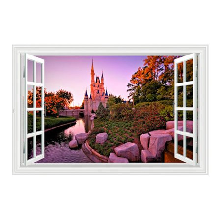 /#/Vindue billede blomster dekorative vægklistermærke/#/