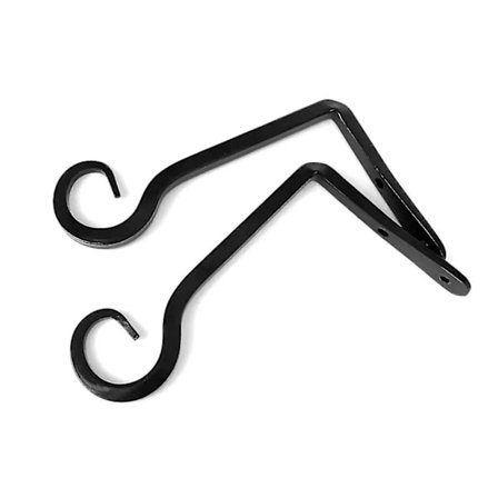 Blomsterhengende Holder Jern Veggkrok Blomsterhengende Veggkrok Henger Svart 2stk