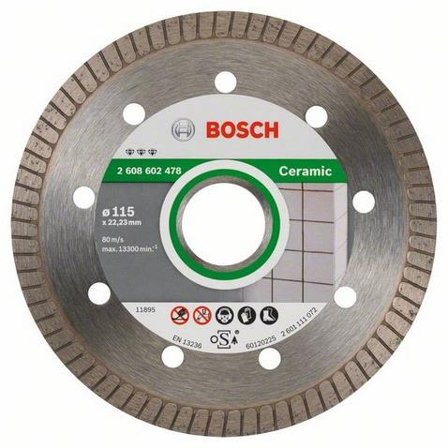 Bosch Best for Ceramic Extraclean Turbo Kappeskive 115x22,23mm, Maskintilbehør & forbruk