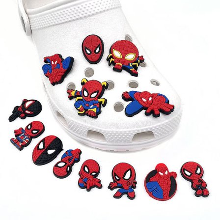 13 stk. Spiderman Superhero Sko Dekor Charms Til Børn Voksne Crocs Sko DIY Tilbehør