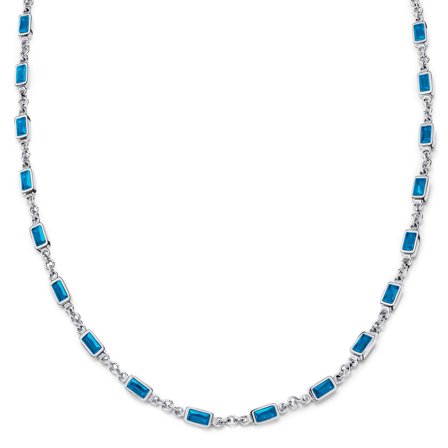 Prism | Collar plateado con piedras de cristal azules para hombres - Collares de cadena