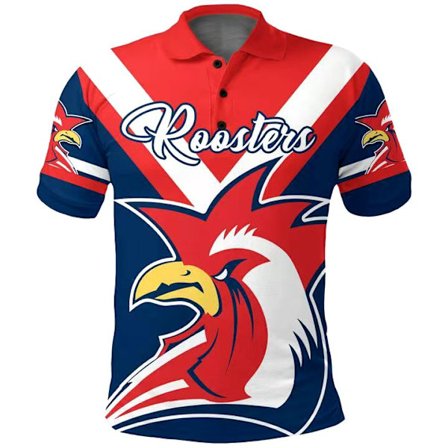 Mordely 2022 Sydney Roosters Rugby pikétröja för vuxna