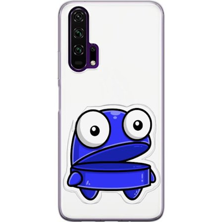 Kompatibelt Mobilskal till Honor Honor 20 Pro Blå tecknad figur med öppen min och stora ögon i en rolig illustration
