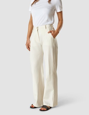 Shaping New Tomorrow - Dame - Women Linen Pants - Off White - Størrelse 25/34