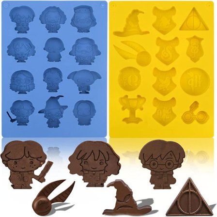 Silikoneform til chokolade (2-pak), design af, Velegnet til at lave chokolade, isterninger, slik og muffins