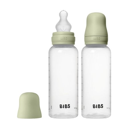 BIBS Baby Bottle Round Silicone Sage 270 ml 2-PK Sage 270 ml/ Medium Flow, Børn & Forældre, Sutteflasker & Tilbehør, Sutteflasker