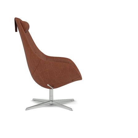 Varier Furniture Kokon - Brown Leather - Chrome base