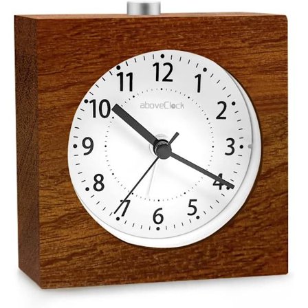 Morgen Batteridrevet Snooze-funktion Vækkeur Rejse Træ Lys Op Analog Vækkeur Lydløs Ingen Tikkende Nåle Ur Stigende Lyd Alarm