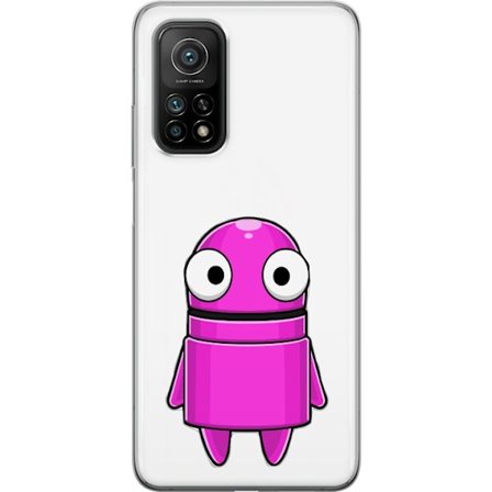 Kompatibel Mobilcover til Xiaomi Xiaomi Mi 10T Pro 5G Rosa tegneseriefigur med en rund form og store øjne på en mørk baggrund