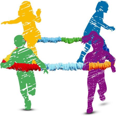 12 fot Samarbetsstretchband Karnevalsspel