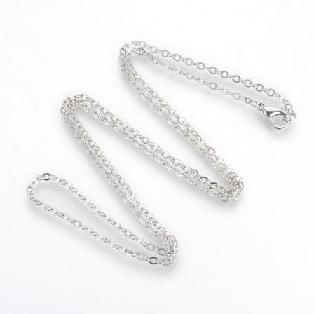 10 Nickelfri Platinapläterad mässingkedja c:a 60 cm. lång