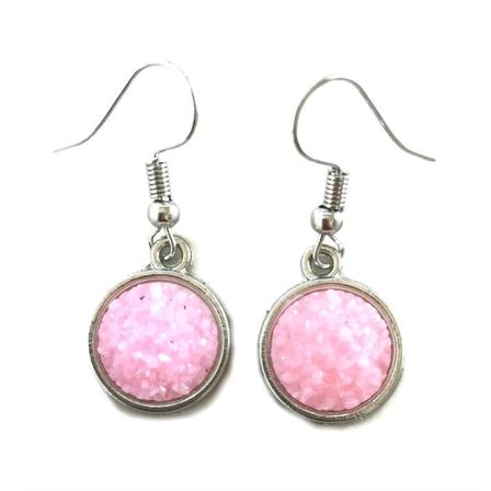 Örhängen Pastellrosa Glitter Kawaii Anime - Silver Rosa
