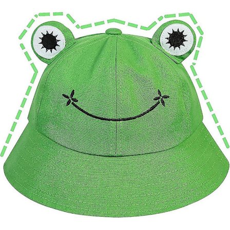 Fiskehatte til kvinder - Fiskehat med frø - Solhat - Unisex spandhat - Sammenfoldelig udendørs sommerhat til camping og vandreture