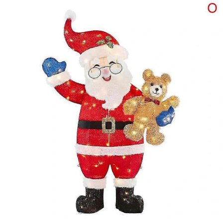 Jouluvalokoristeet ulos, valaistu eläin, koira, peura, joulupukki ulkona O[CO]