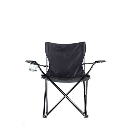 Camping Folding Chair, Sett med 1, Utendørs Fiske Stol, med Armlening, Koppbærer, Bærbar, Foldbar, Kapasitet 120 kg, Camping, Hage, Fiske, Strand