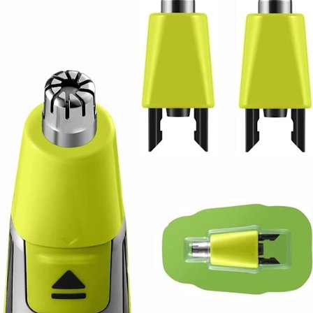 Nenä- ja korvakarvojen ja kulmakarvojen leikkuupäät, jotka ovat yhteensopivia Oneblade Replacemen kanssa