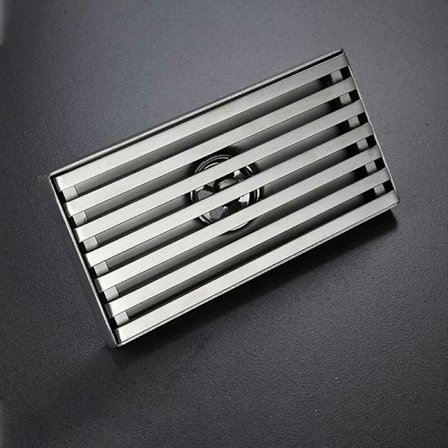 Rustfritt Stål Sluk Dusj Sluk Balkong Kjøkken Bad 15cm x 10cm 1Stk