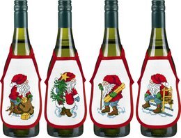 Stickpackung Flaschenschürzen Wichtelarbeit 4-er Pack