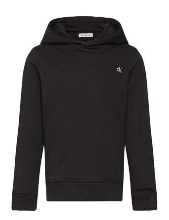 Monogram Mini Badge Hoodie Tops Sweatshirts & Hoodies Hoodies Black Calvin Klein