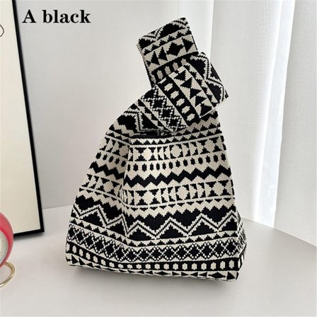 Strikket håndtaske Knot Wrist Bag SORT A A
