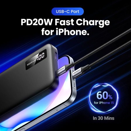 Ugreen 10000mAh Two-way Fast Charging Powerbank Black