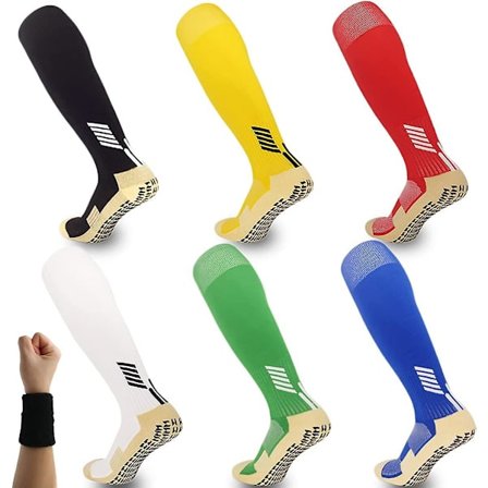 Acsergery Fodboldstrømper til Børn, Fodboldstrømper i Knælængde, 1 Par Acsergery Bløde til Unge Piger