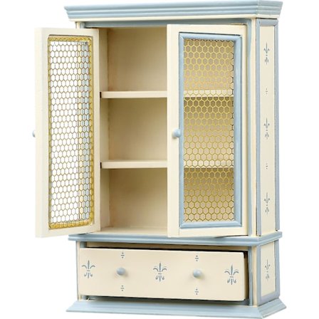 Dukkehus miniature bogreol skab model miniature møbler dekoration legetøj (14X6CM, beige)