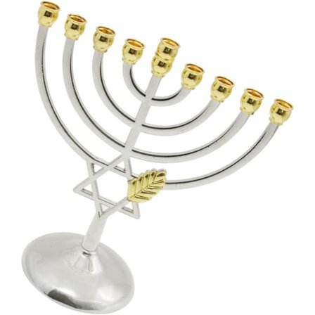 Tradisjonell Klassisk Chanukka-Menorah 9-Armet Metallhåndverk Egnet for Nyttårsferie Hjeminnredning